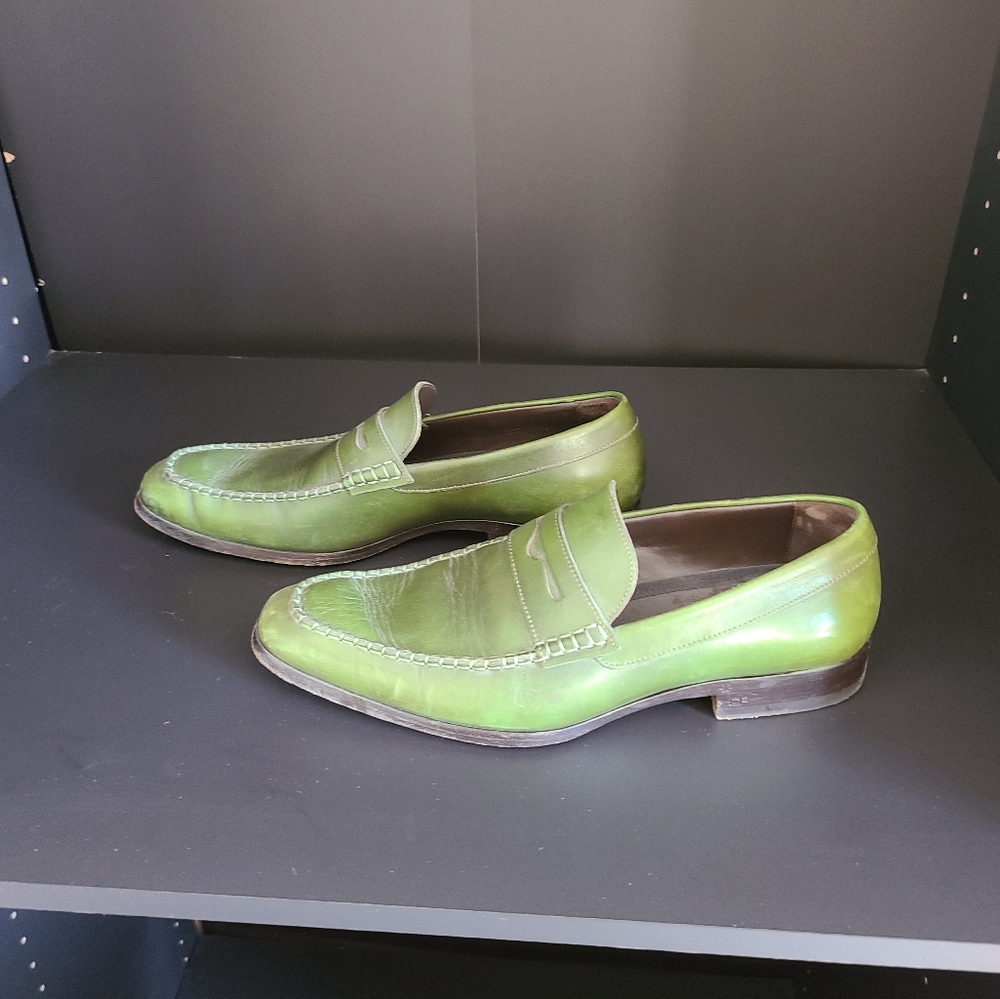 Dsquared green leather loaners - Picture 1 of 6